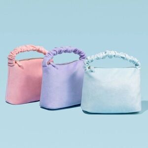 Stoney Clover Lane Velvet Scrunch Bag Pink Y2K style